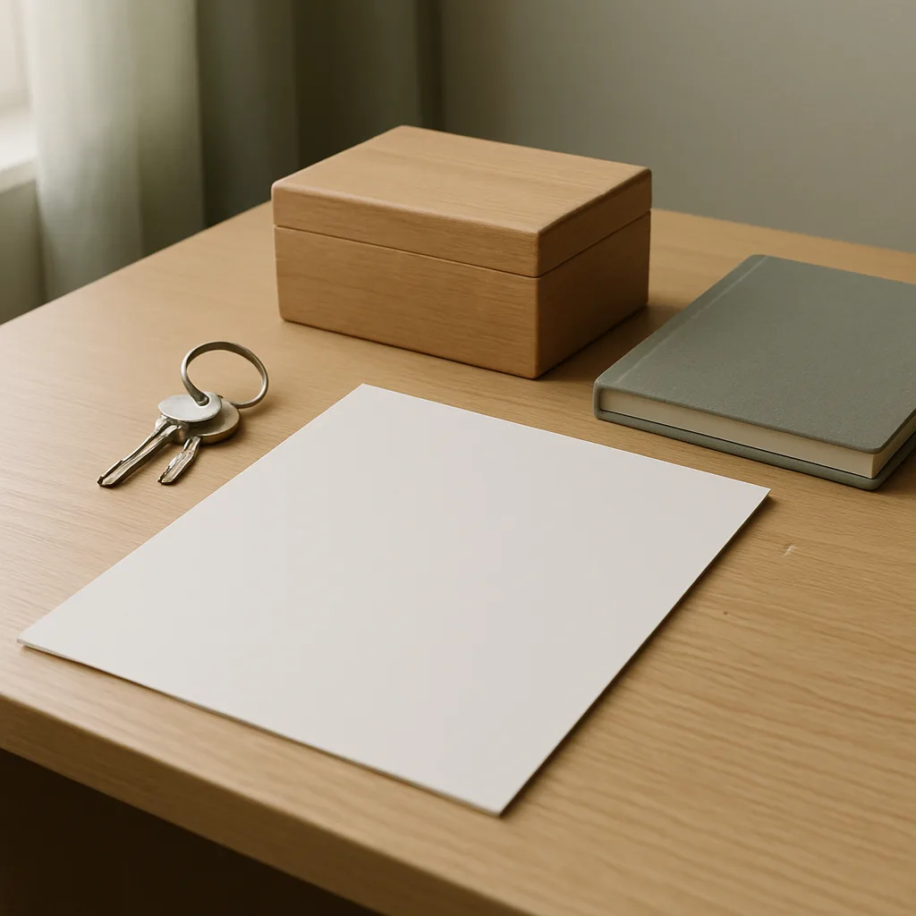 Documents and estate items representing probate after a wrongful death in Arkansas