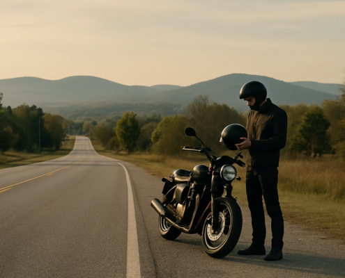 Arkansas motorcycle accident helmet law injury claim scene in Fayetteville
