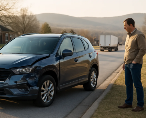 Fayetteville truck accident property damage claim involving a damaged family vehicle