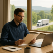 Truck accident lost income self-employed Fayetteville worker reviewing business records