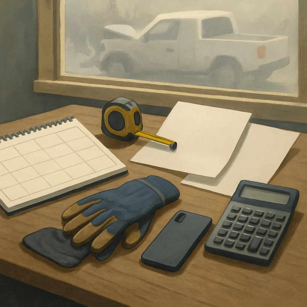 Self-employed worker organizing income records after a Fayetteville truck accident