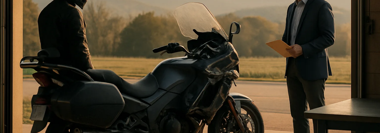 Fayetteville motorcycle property damage claim inspection after a crash